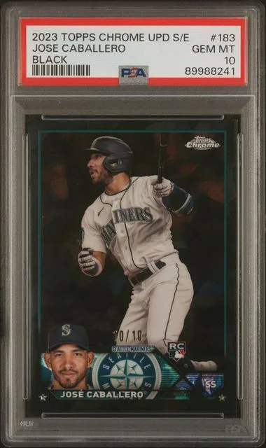 2023 Topps Chrome Update Sapphire Jose Caballero Edition Black #183 card image
