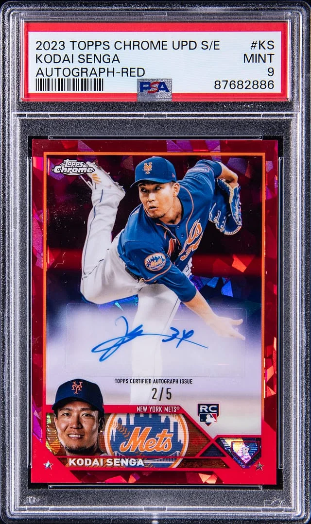 2023 Topps Chrome Update Sapphire Kodai Senga Edition Autograph Red #KS card image