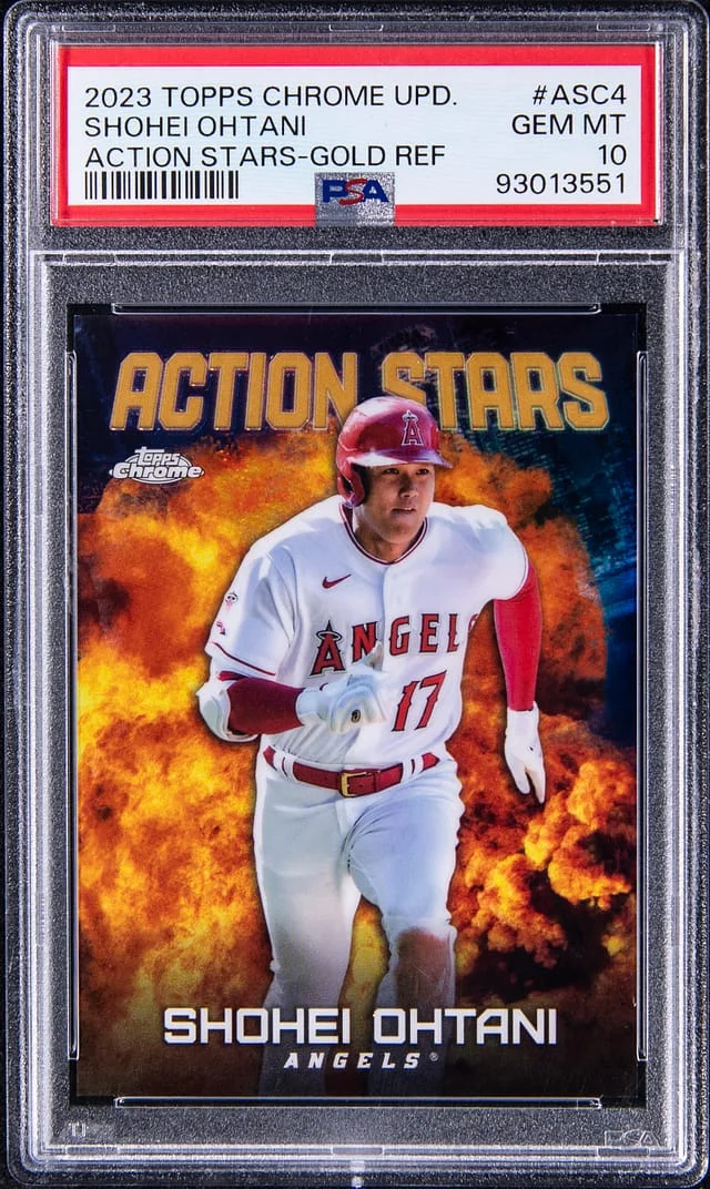 2023 Topps Chrome Update Shohei Ohtani Action Stars Gold Refractor #ASC-4 card image