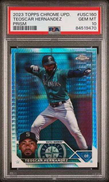 2023 Topps Chrome Update Teoscar Hernandez Prism #Usc160 card image