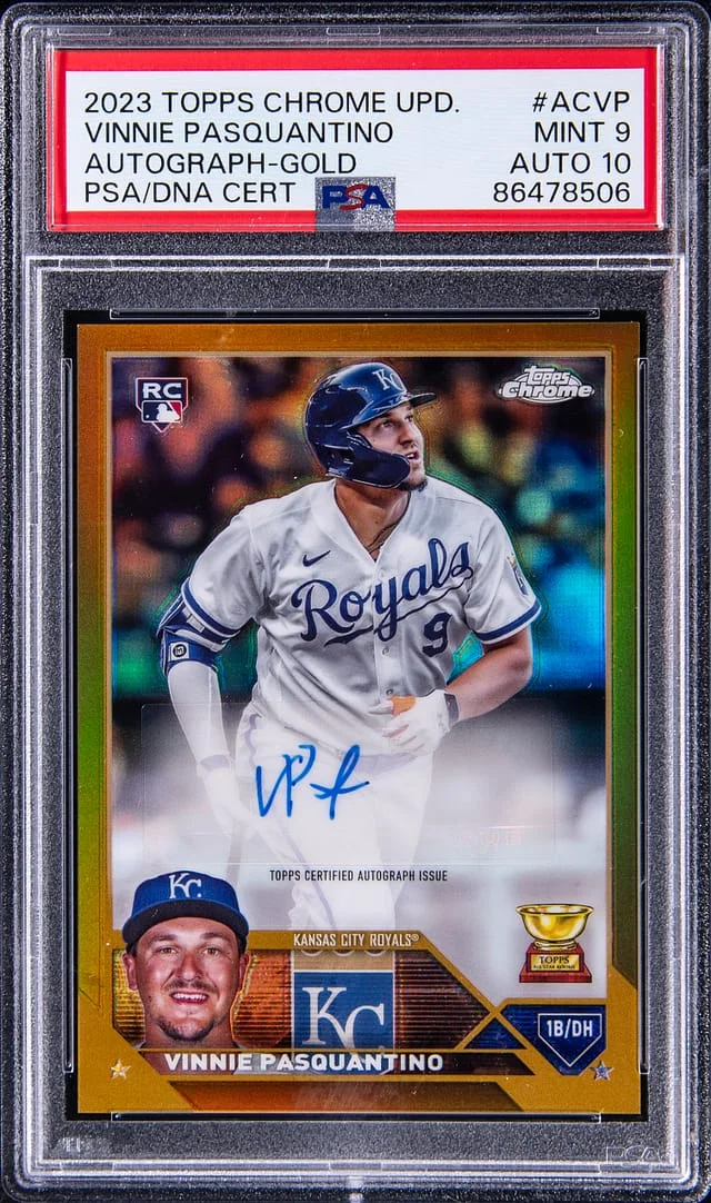 2023 Topps Chrome Update Vinnie Pasquantino Autograph Refractor #AC-VP card image