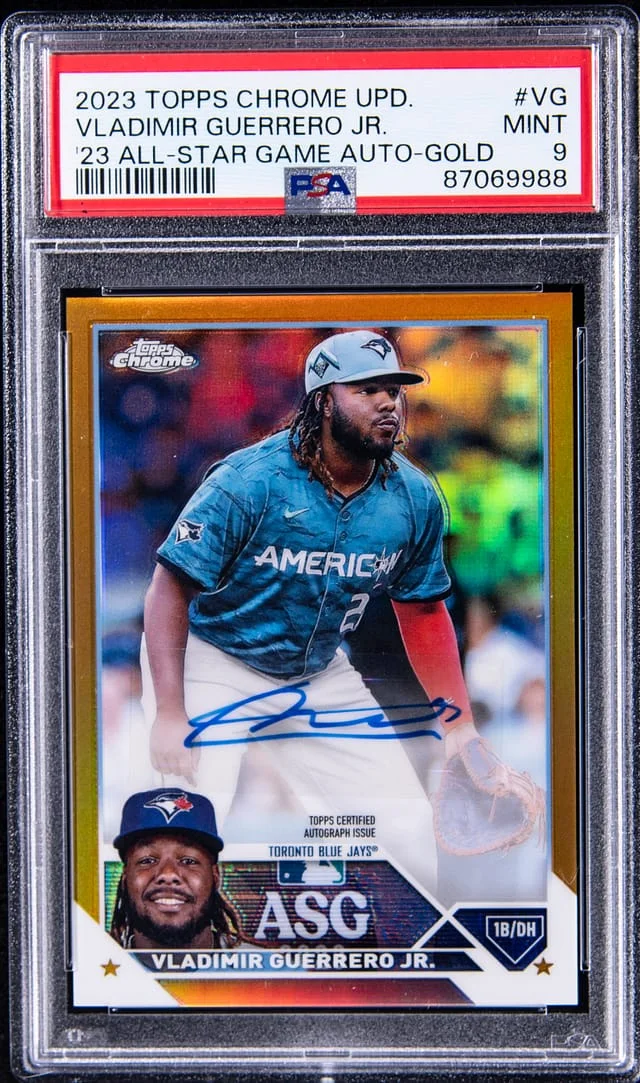 2023 Topps Chrome Update Vladimir Guerrero Jr. 23 All-Star Game Autograph Gold #VG card image