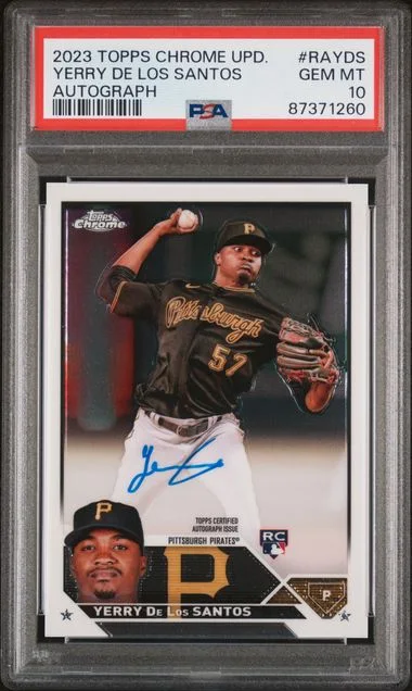 2023 Topps Chrome Update Yerry De Los Santos Autograph #RAYDS card image