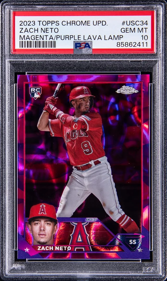 2023 Topps Chrome Update Zach Neto Magenta/Purple Lava Lamp #USC34 card image