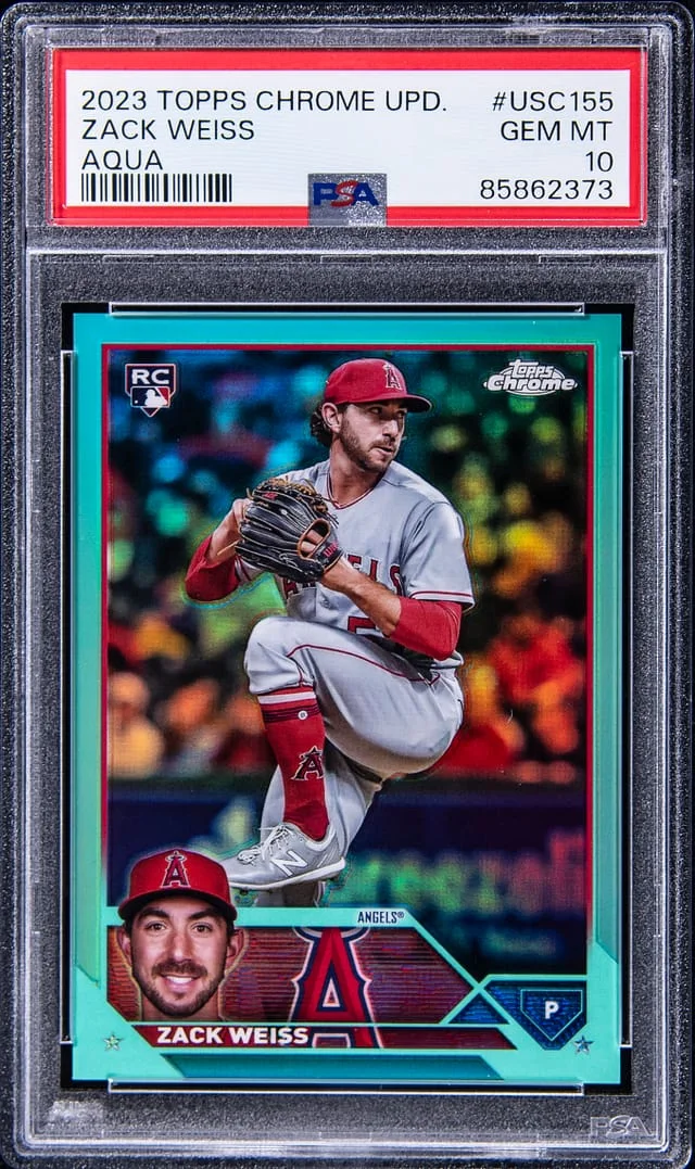 2023 Topps Chrome Update Zack Weiss Aqua #USC155 card image
