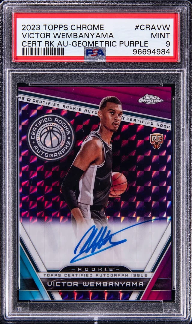 2023 Topps Chrome Victor Wembanyama Certified Autograph Geometric Purple #CRAVW card image