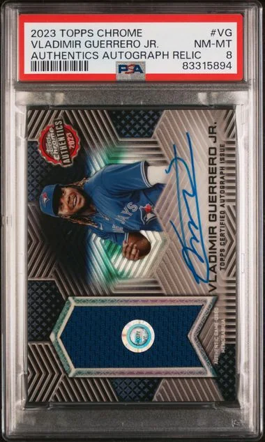 2023 Topps Chrome Vladimir Guerrero Jr. Topps Chrome Authentics Autograph Relic #VG card image