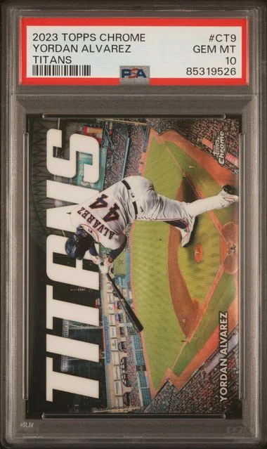 2023 Topps Chrome Yordan Alvarez Topps Chrome Titans #CT-9 card image