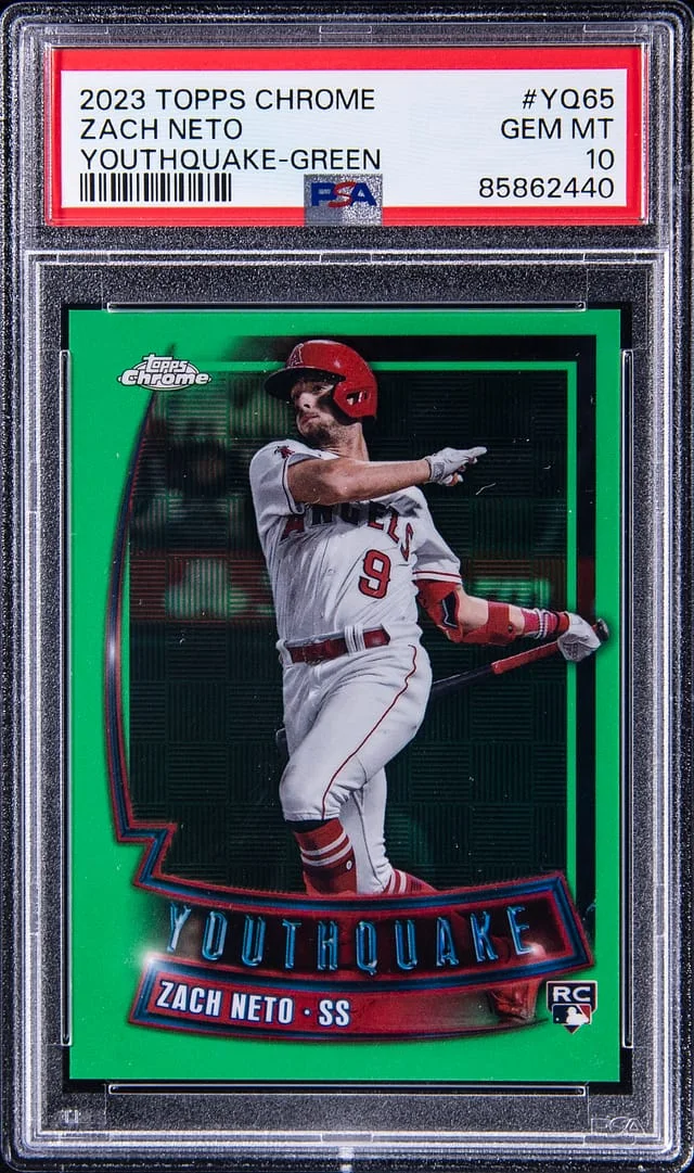 2023 Topps Chrome Zach Neto Youthquake Green #YQ65 card image