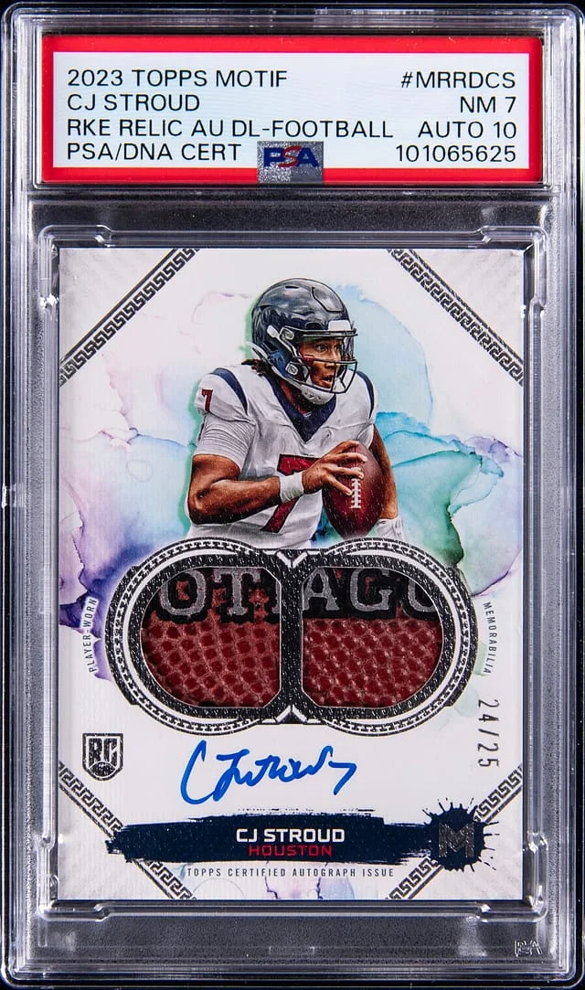 2023 Topps CJ Stroud Motif Relic Autographs Dual Football #MRRD-CS card image