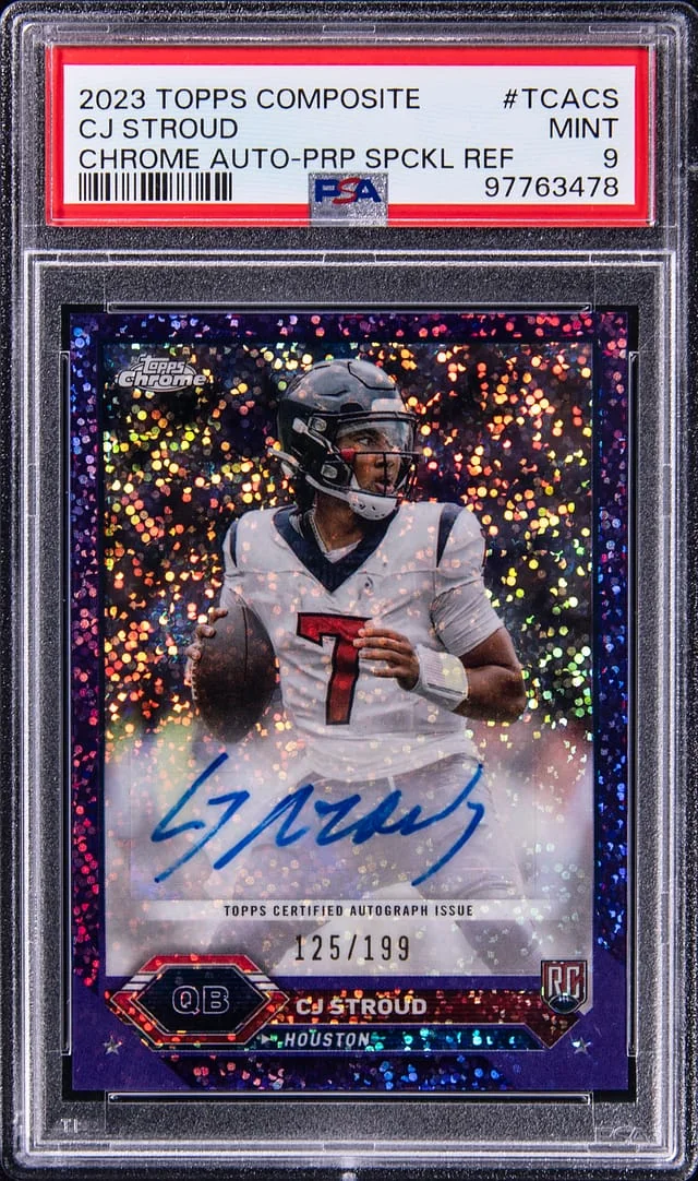 2023 Topps C.J. Stroud Composite Chrome Autograph Purple Sparkle Refractor #TCA-CS card image