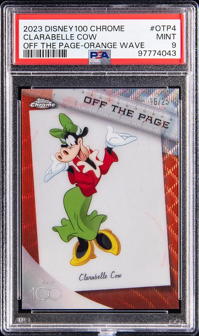 2023 Topps Clarabelle Cow Disney 100 Chrome Off The Page Orange Wave #OTP-4 card image