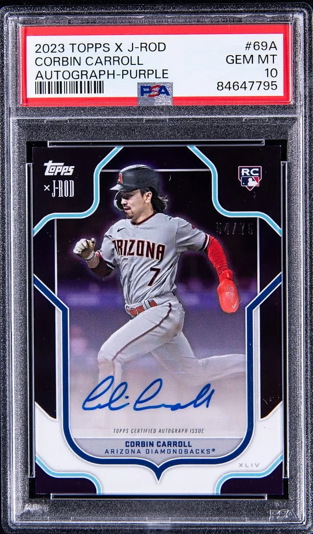 2023 Topps Corbin Carroll X Julio Rodriguez Show Out Collection Autographs Purple #69-A card image