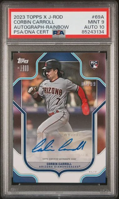 2023 Topps Corbin Carroll X Julio Rodriguez Show Out Collection Autograph-Rainbow #69A card image
