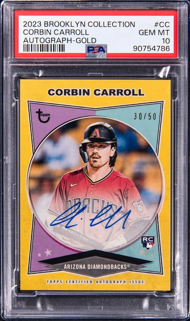 2023 Topps Corbin Carroll Brooklyn Collection Autograph Gold #AC-CC card image