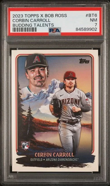 2023 Topps Corbin Carroll X Bob Ross The Joy Of Baseball Budding Talents #BT6 card image
