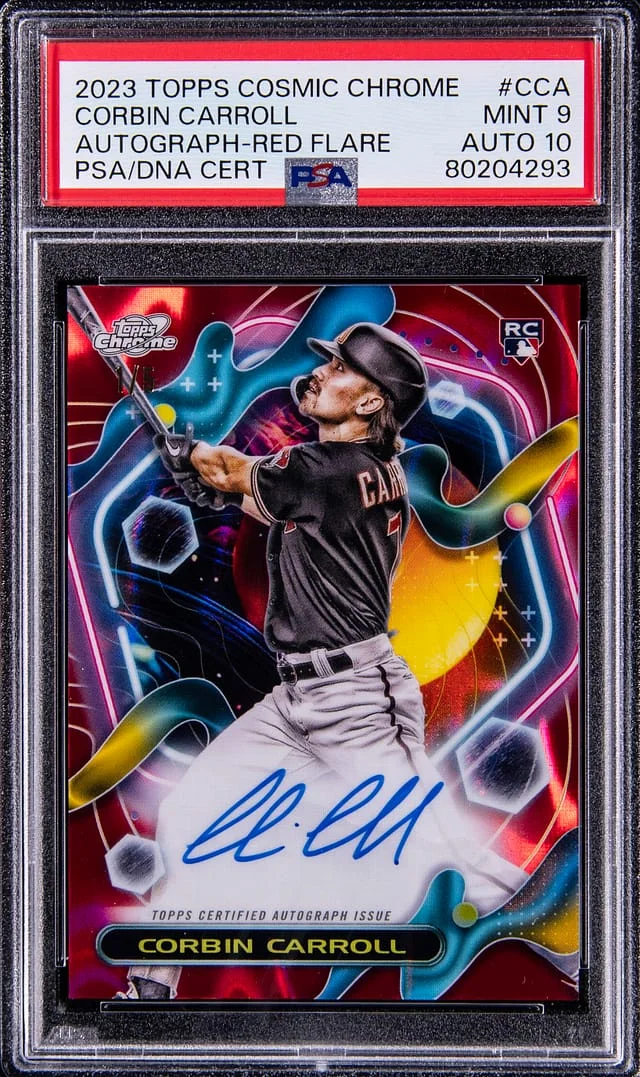 2023 Topps Corbin Carroll Cosmic Chrome Autographs Red Flare #CCA card image
