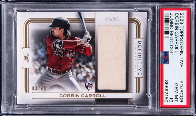 2023 Topps Corbin Carroll Definitive Collection Jumbo Relic #COR card image