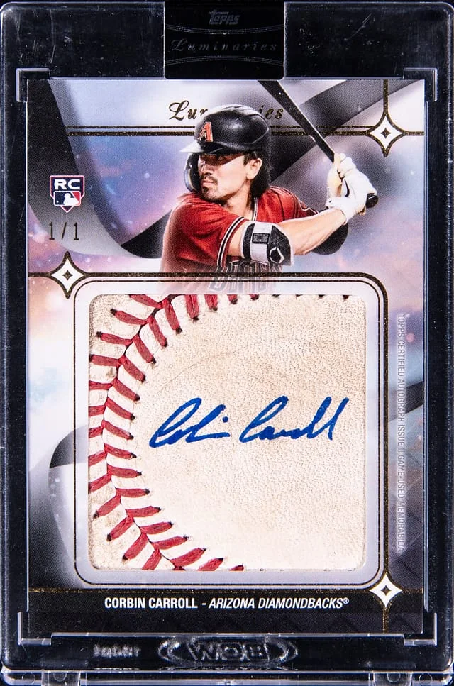 2023 Topps Corbin Carroll Luminaries Hit Kings Baseball Leather Autographs #HKBLA-CC card image