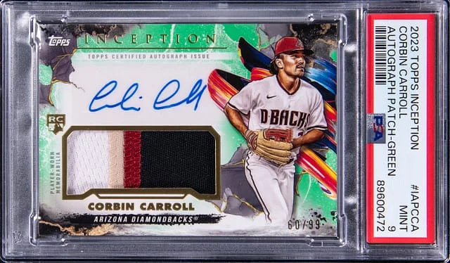2023 Topps Corbin Carroll Inception Autograph Patch Green #IAP-CCA card image