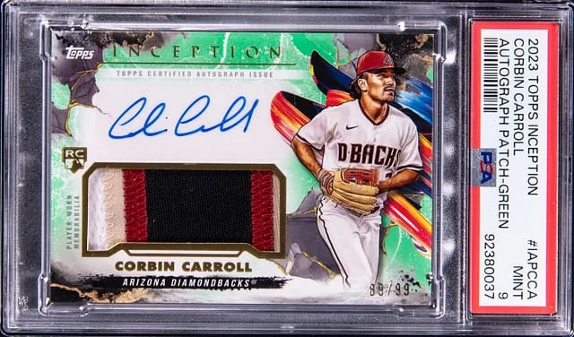 2023 Topps Corbin Carroll Inception Autograph Patch Green #IAPCCA card image