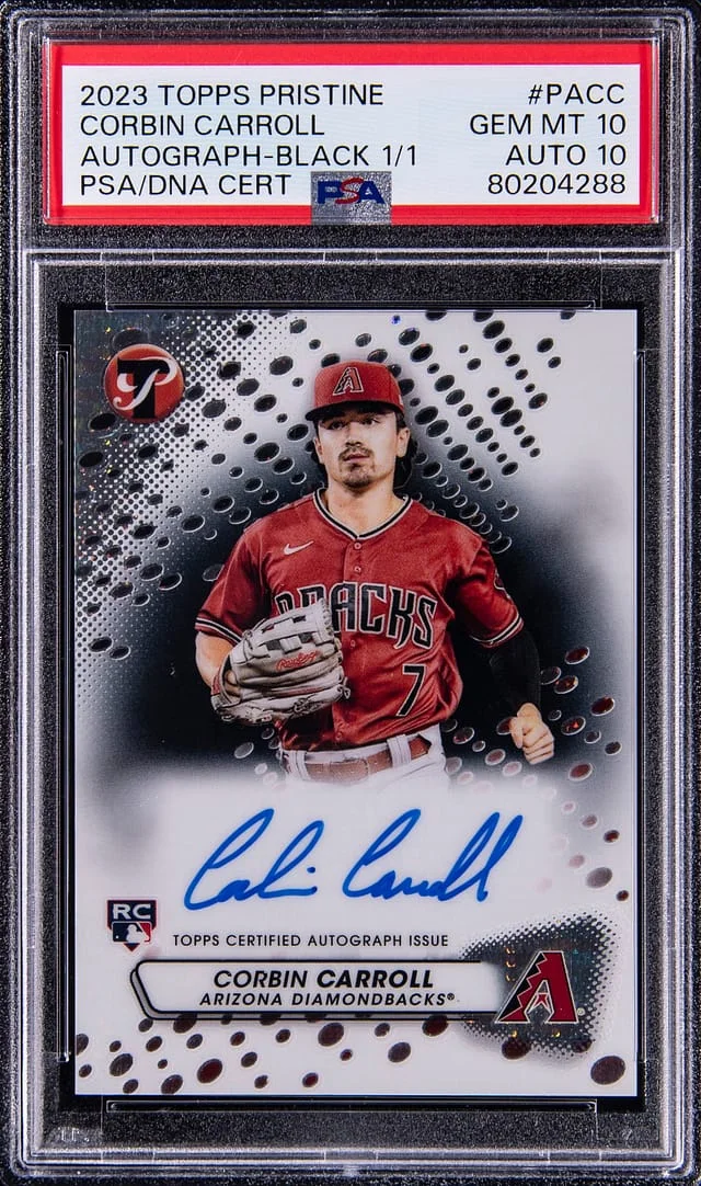 2023 Topps Corbin Carroll Pristine Autographs Black #PA-CC card image