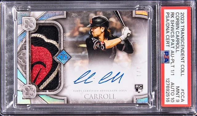 2023 Topps Corbin Carroll Transcendent Collection Showcase Patch Autographs Platinum #TCRPA-CCA card image