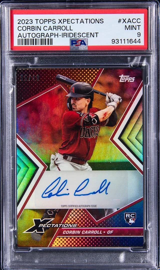 2023 Topps Corbin Carroll Xpectations Autograph Iridescent #XA-CC card image