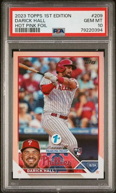 2023 Topps Darick Hall 1st Edition Hot Pink Foil #209 card image