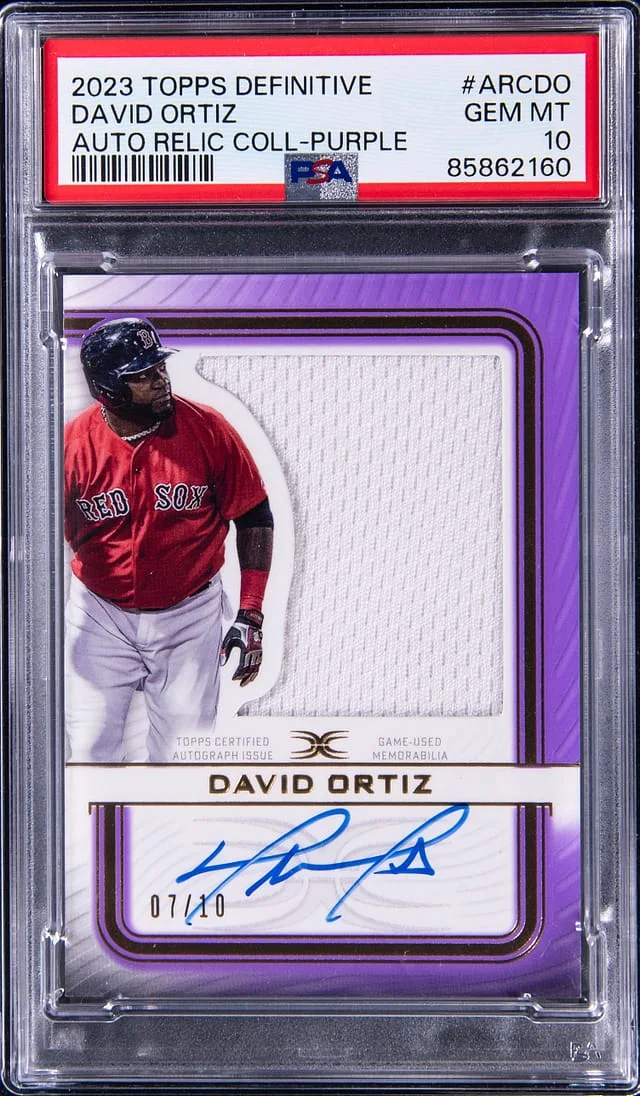 2023 Topps David Ortiz Definitive Collection Autograph Relic Purple #ARCDO card image