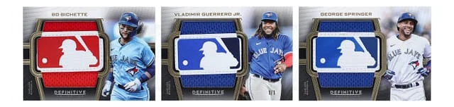 2023 Topps Definitive Collection Triple MLB Silhouetted Batter Logo Patch #TMLB #no-number card image