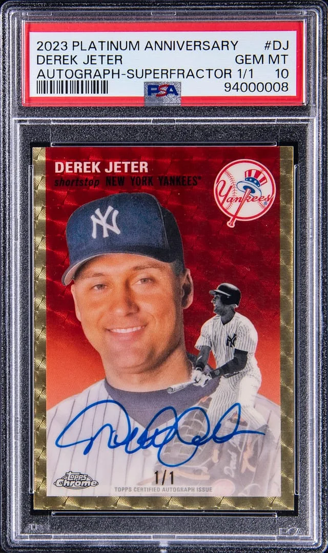 2023 Topps Derek Jeter Platinum Anniversary Autographs SuperFractor #CPA-DJ card image