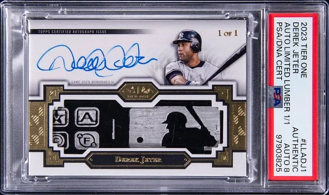 2023 Topps Derek Jeter Tier One Autographed Limited Lumber #LLA-DJ1 card image