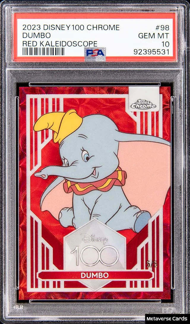 2023 Topps Dumbo Disney 100 Chrome Red Kaleidoscope #98 card image