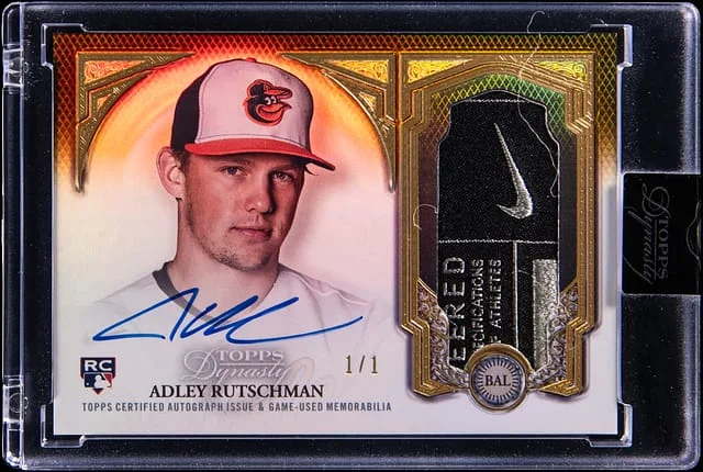 2023 Topps Dynasty Adley Rutschman Autograph Patch Gold #DAP-ARU3 card image