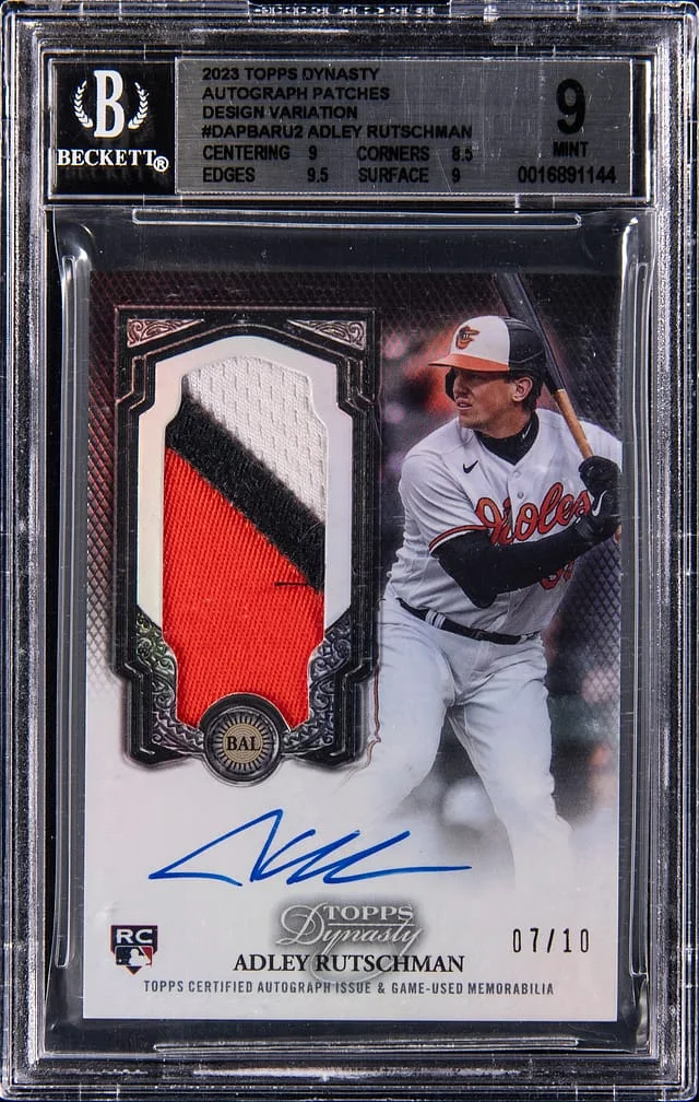 2023 Topps Dynasty Adley Rutschman Autograph Patch Design Variation #DAPB-ARU2 card image