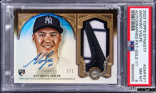 2023 Topps Dynasty Anthony Volpe Autographed Patch Gold #DAP-AV1 card image