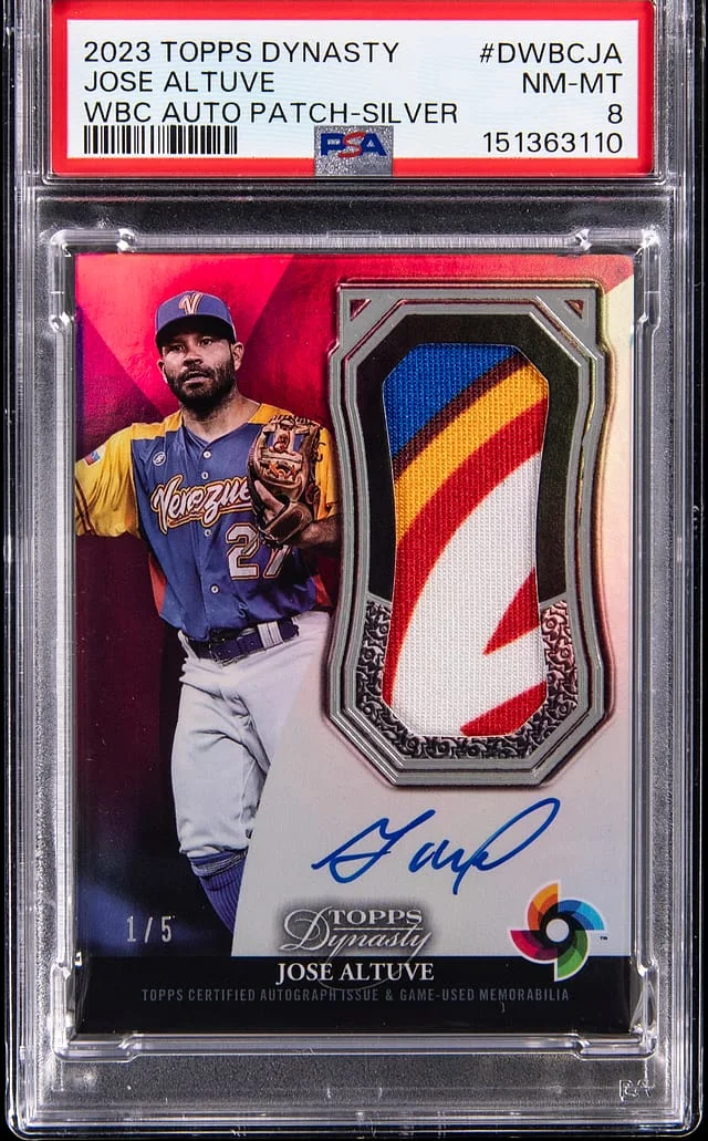 2023 Topps Dynasty Jose Altuve World Baseball Classic Autographed Patch Silver #DWBC-JA card image