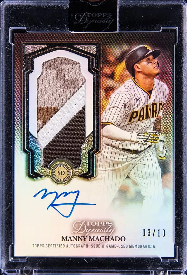 2023 Topps Dynasty Manny Machado Vertical Autographed Patch #DAPB-MM1 card image