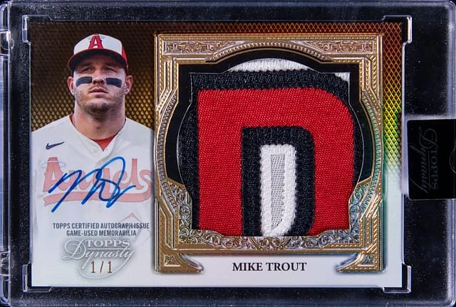 2023 Topps Dynasty Mike Trout Autographed Jumbo Patch #AJP-MT card image