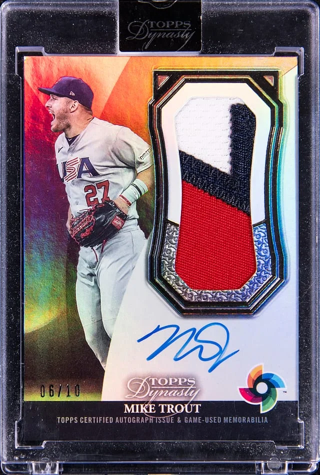 2023 Topps Dynasty Mike Trout World Baseball Classic Autographed Patch #DWBC-MT4 card image