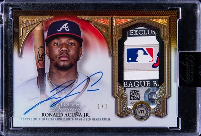 2023 Topps Dynasty Ronald Acuna Jr. Autographed Patch Gold #DAP-RA5 card image