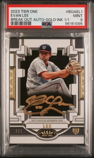 2023 Topps Evan Lee Tier One Break Out Autographs Gold Ink #BOAEL1 card image