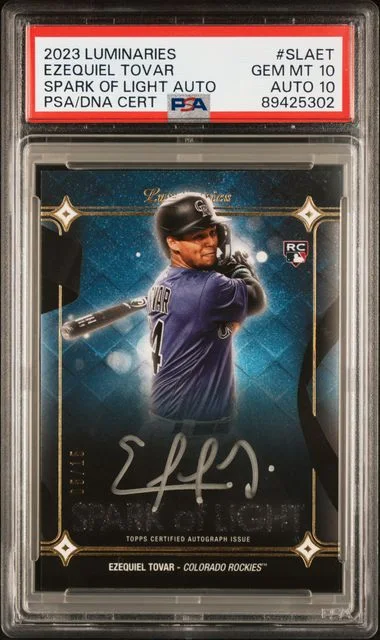 2023 Topps Ezequiel Tovar Luminaries Spark Of Light Autographs #SLAET card image