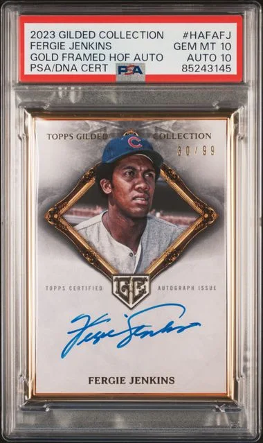 2023 Topps Fergie Jenkins Gilded Collection Gold Framed Hall Of Famers Autographs #HAFA-FJ card image