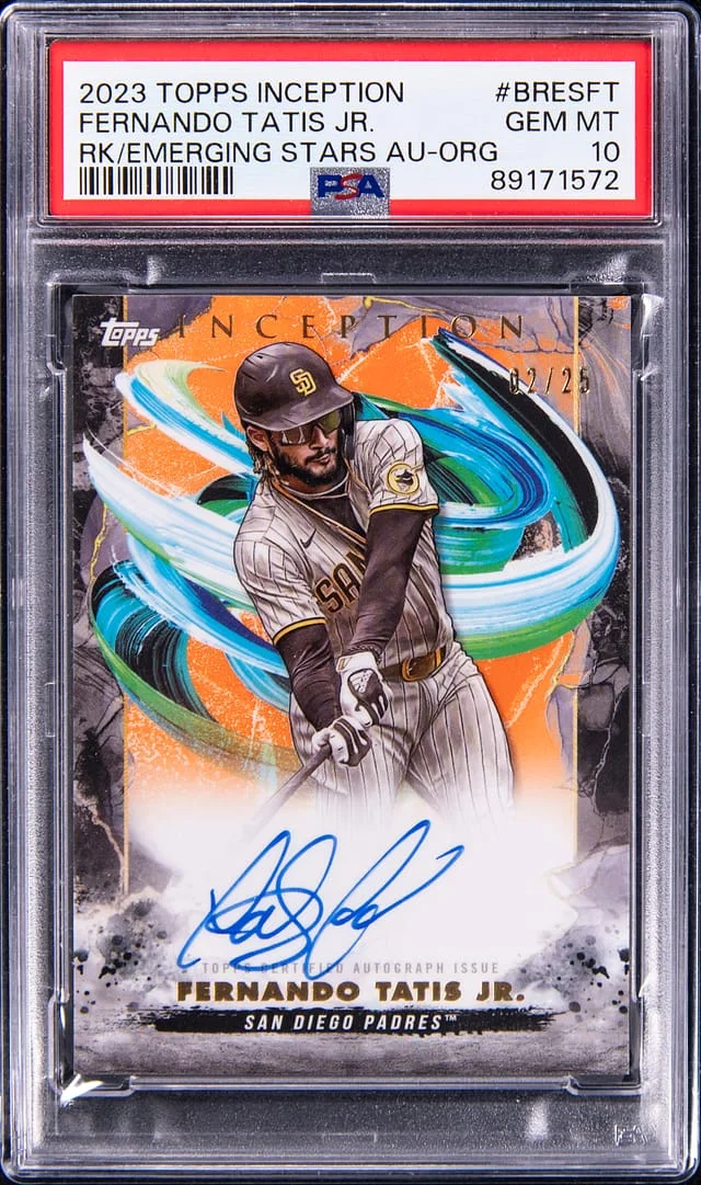 2023 Topps Fernando Tatis Jr. Inception Emerging Stars Autograph Orange #BRESFT card image