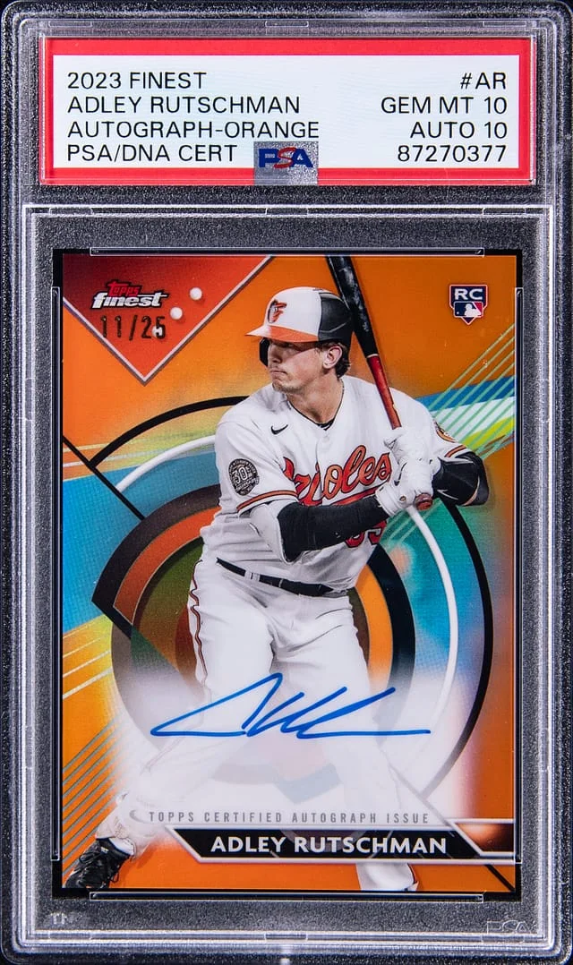 2023 Topps Finest Adley Rutschman Autograph Orange #FA-AR card image