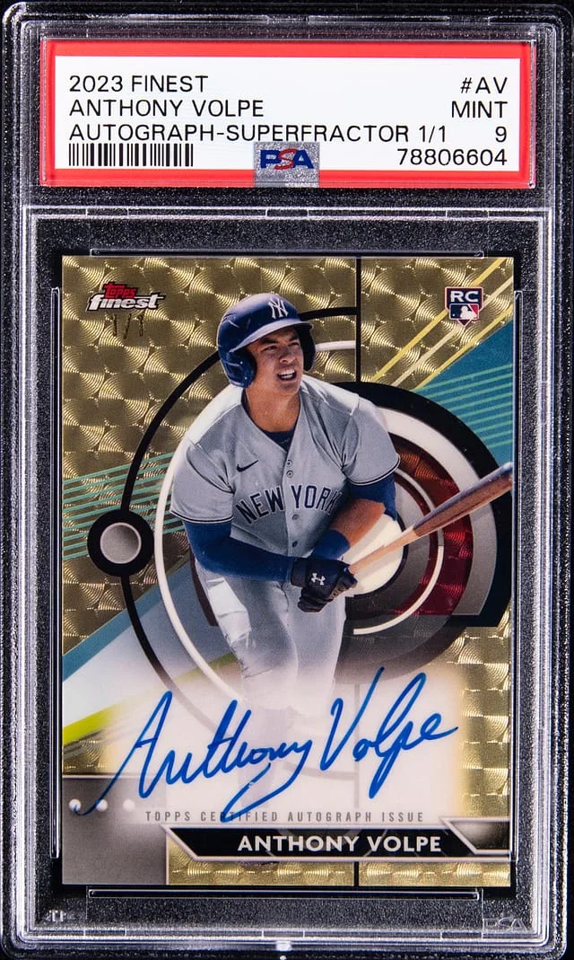 2023 Topps Finest Anthony Volpe Autograph SuperFractor #FA-AV card image