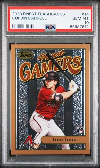 2023 Topps Finest Corbin Carroll Flashbacks #14 card image