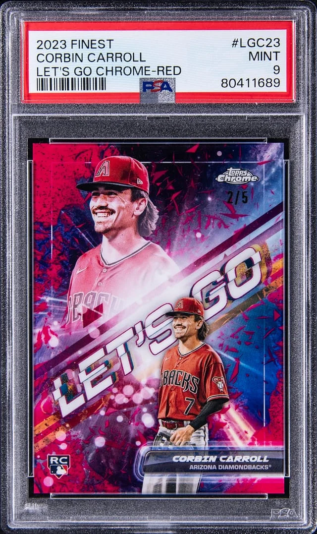 2023 Topps Finest Corbin Carroll Let's Go Chrome Red Refractor #LGC23 card image